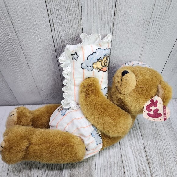 Vintage TY Attic Treasures Precious Teddy Bear Plush Beanie Baby with Tag - Picture 2 of 10